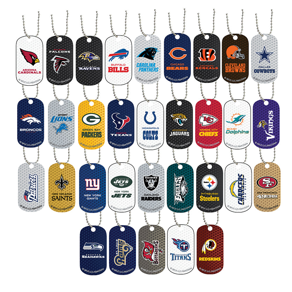 NFL Pet Dog Tag With Ball Chain Officially Licensed