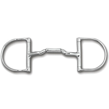 Myler 3 3/8" Medium Dee Without Hooks With Mullen Low Port Barrel Snaffle 6 Inch Mouth English Dee Mb 06