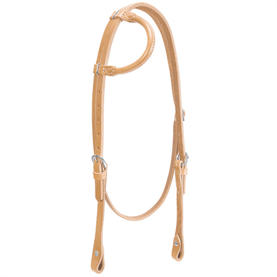 Weaver Leather Horizons Rolled Sliding Ear Headstall - Hooves and Paws