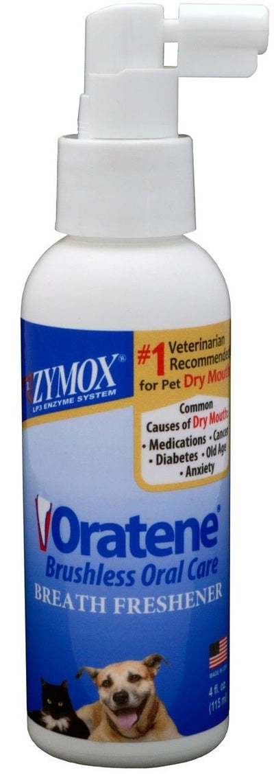 Zymox Oratene Breath Freshener Enzymatic Oral Care Therapy Pet Dog 4 oz Bottle - Hooves and Paws
