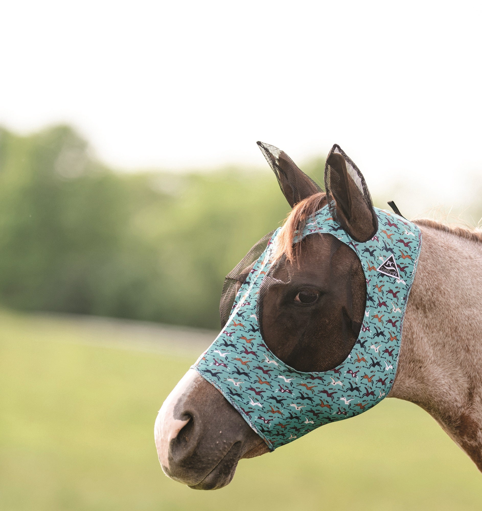 Professional's Choice Comfort Fit Horse Lycra Fly Mask with Ears All Sizes - Hooves and Paws