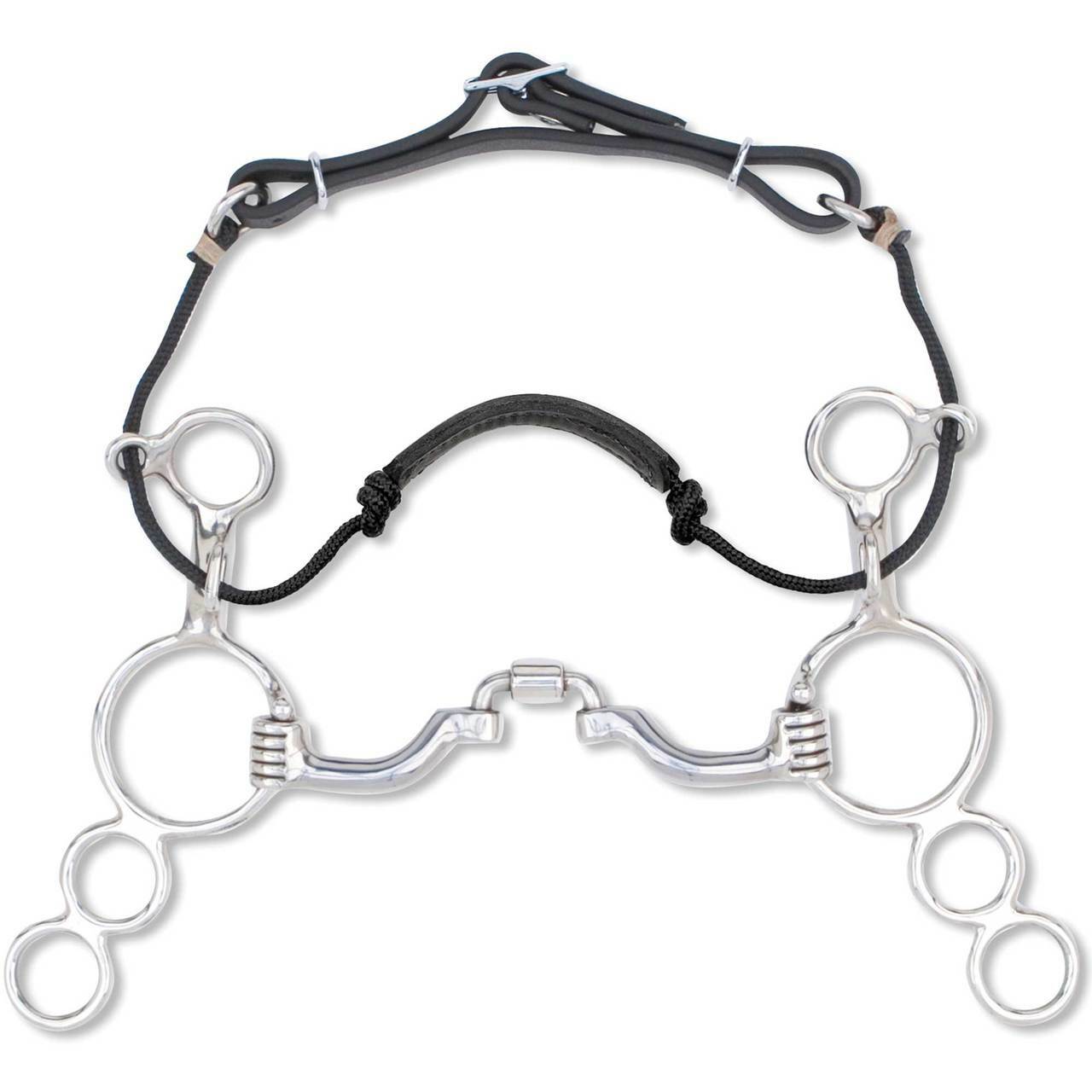 Myler 3 - Ring Combination Bit - 6" Shank With Sweet Iron Correctional Ported Barrel 5 Inch Mouth Mb 41pb - Hooves and Paws