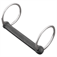 Load image into Gallery viewer, Weaver Leather 5&#39;&#39; Malleable Iron Copper Rubber Bit W/Rings - Hooves and Paws
