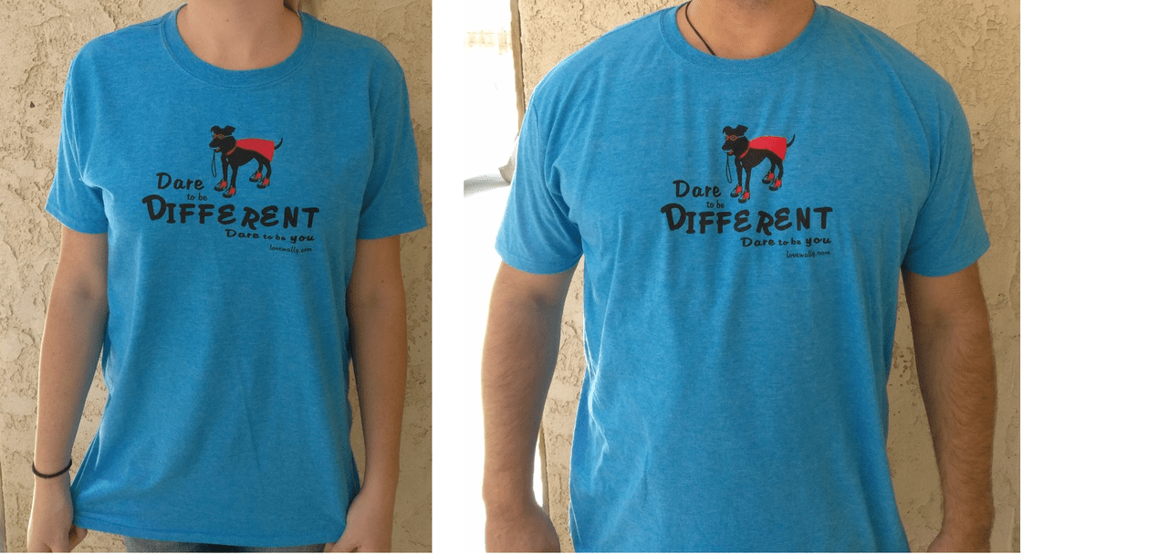 Adult T-Shirt Dog Lover Dare To Be Different Dare to Be You - by LoveWally - Hooves and Paws