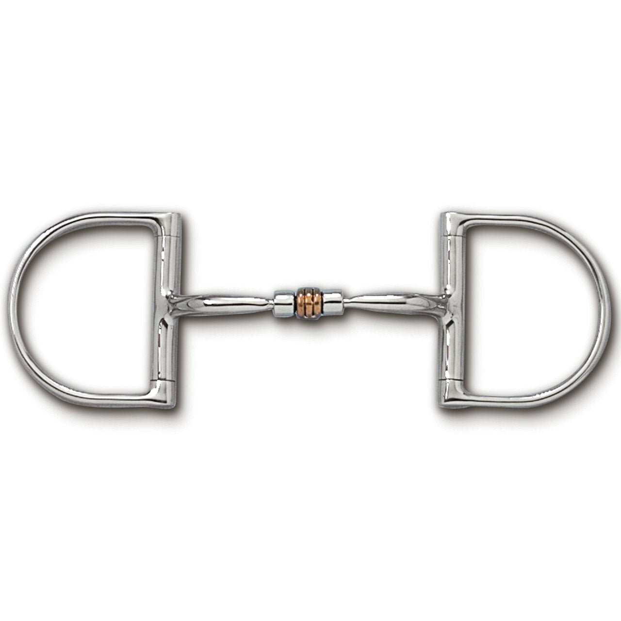 Myler Dee Without Hooks With Stainless Steel Comfort Snaffle With Copper Roller 5 Inch Mouth Copper Inlay Mb 03 - Hooves and Paws