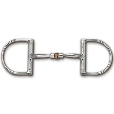 Myler Dee Without Hooks With Stainless Steel Comfort Snaffle With Copper Roller 5 Inch Mouth Copper Inlay Mb 03 - Hooves and Paws