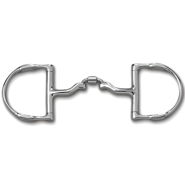 Myler Dee With Hooks With Stainless Steel Correctional Ported Barrel Snaffle 5 Inch Mouth Mb 41pb