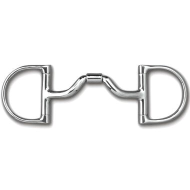 Myler Dee Without Hooks With Stainless Steel Ported Barrel Snaffle 4 1/2 Inch Mouth Copper Inlay Pony Dee Mb 33 - Hooves and Paws
