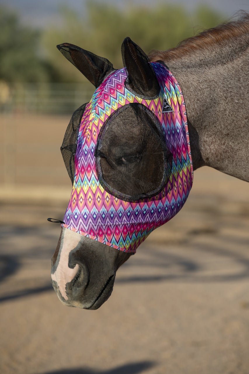Professional's Choice Comfort Fit Horse Lycra Fly Mask with Ears All Sizes - Hooves and Paws