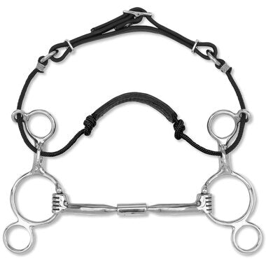 Myler 2-Ring Combination Bit - 4 3/4" Shank With Sweet Iron Comfort Snaffle Wide Barrel 5 Inch Mouth Mb 02