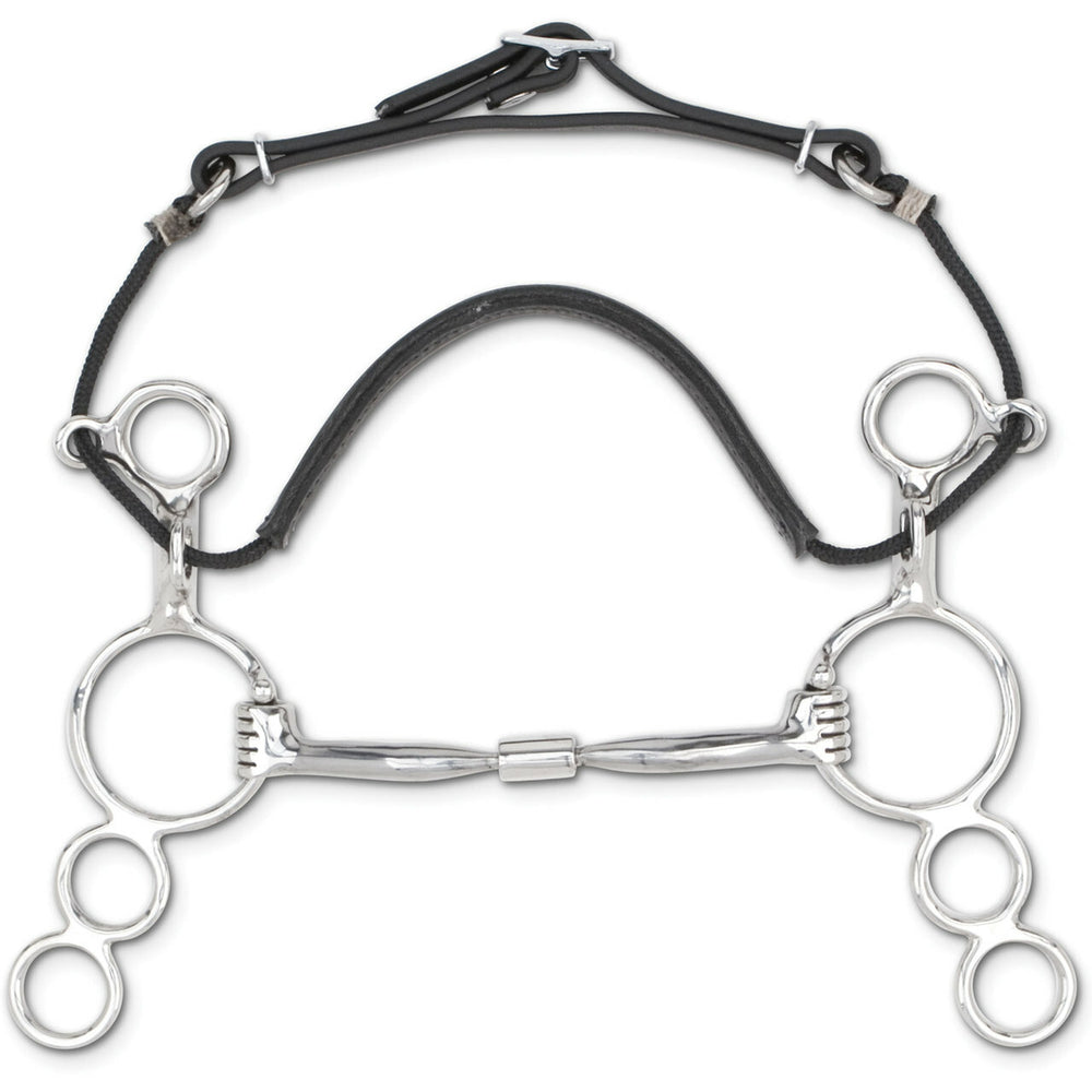 Myler 3-Ring Combination Bit - 6" Shank With Sweet Iron Comfort Snaffle 5 Inch Mouth Mb 01