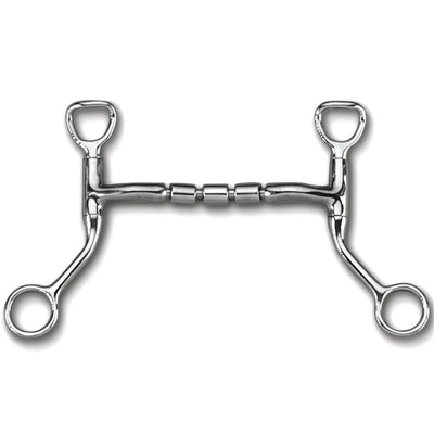 Myler Hbt Shank With Sweet Iron Mullen Triple Barrel Tom Thumb Snaffle 5 Inch Mouth Copper Inlay Mb 32 - 3 - Hooves and Paws