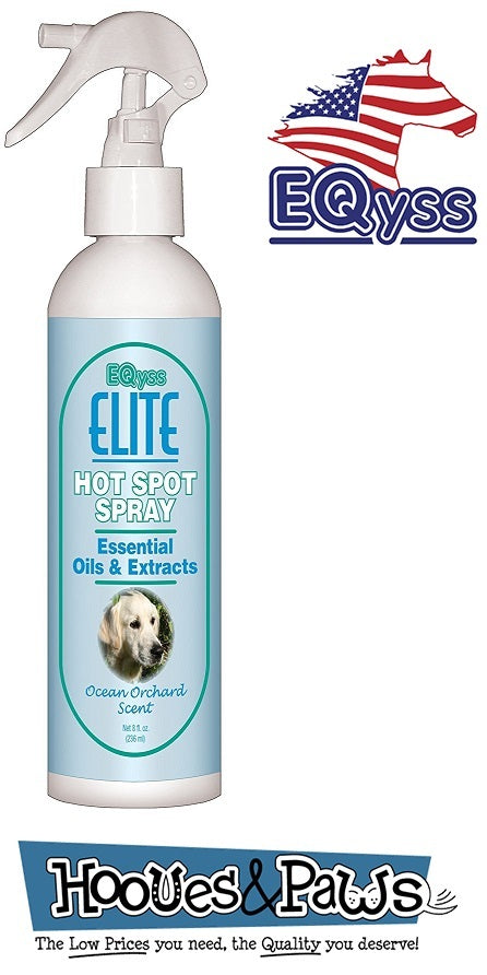 Eqyss NATURAL Dog Hot Spot Elite Spray Hemp Seed Oil Itch Relief 8oz for Dogs and Pets Plant Based