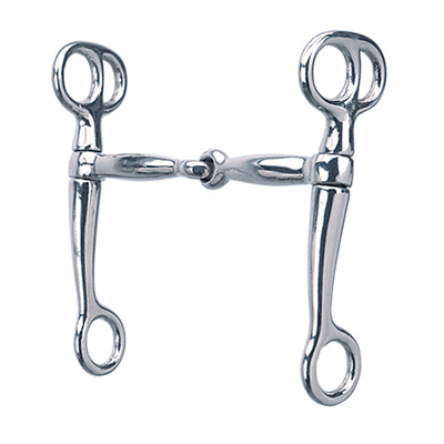 Weaver Leather Bit, Nickel Plated 5'' Snaffle Tom Thumb, 6''Cheek - Hooves and Paws