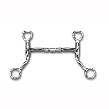 Myler Hbt Shank With Sweet Iron Mullen Triple Barrel Tom Thumb Snaffle 4 3/4 Inch Mouth Copper Inlay Mb 32 - 3 - Hooves and Paws