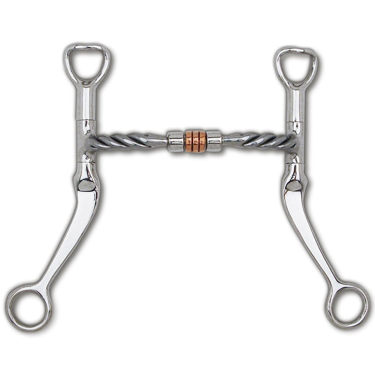 Myler Flat Shank With Sweet Iron Twisted Comfort Snaffle With Copper Roller Mb 03t (5 In. S.I. 03t Mouth) - Hooves and Paws