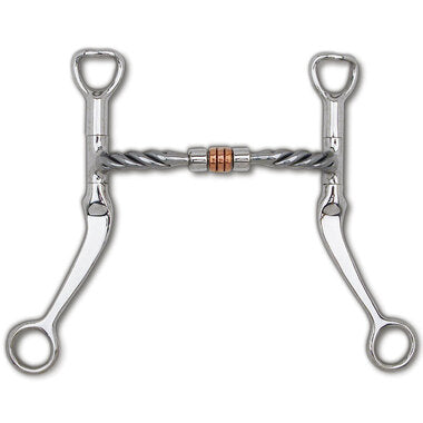 Myler Flat Shank With Sweet Iron Twisted Comfort Snaffle With Copper Roller Mb 03t (5 In. S.I. 03t Mouth)