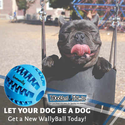 LoveWally WallyBall Fetch Dog Ball Treat Dispensing Toy - Hooves and Paws